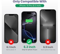 Coque Batterie pour iPhone 16 Pro,7500mAh Batterie Externe Rechargeable,Charge Rapide Chargeur Portable Boitier d'Extension avec Verre Trempé Batterie L'étui pour iPhone 16 Pro(6,3'') (A-Noir)