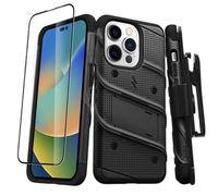 Coque Blindé Bolt iPhone 14 Pro avec Support et Verre Trempé 9H Ultra Résistant Noir