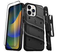 Coque Blindé Bolt iPhone 14 Pro Max avec Support Verre Trempé 9H Ultra Résistant Noir