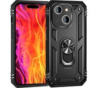 Coque blindée avec anneau pour iPhone 15 Housse extérieure pour téléphone portable Hard Case Protection extrême noire