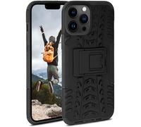 ONEFLOW Coque compatible avec Apple iPhone 13 Pro Max - Coque extérieure antichoc, étui de téléphone avec support, appareil photo et protection d'écran, étui rigide, Obsidian - Noir