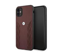 Coque - BMW - iPhone 11 - Cuir perforé - Rouge - Design luxueux