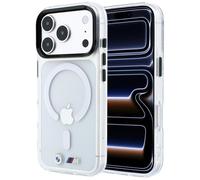 Coque BMW M IML brillante avec logo métallisé et finitions MagSafe pour iPhone 18 Pro / 17 Pro, transparente