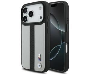 Coque BMW M Plaque Aluminium MagSafe pour iPhone 17 Pro Max Argent