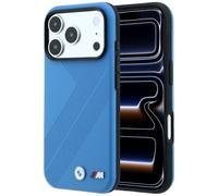 Coque BMW M Tire Track Metal Logo MagSafe pour iPhone 18 Pro Max / 17 Pro Max, bleue