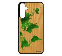 Coque Bois Carte Monde Telephone Pour A15 4g 5g Silicone Smartphone Motif Noir Terre Geographie Planete Vert Atlas De Samsung Galaxy