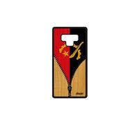 Coque bois drapeau angola angolais Samsung Galaxy Note 9 silicone jo rigide vrai