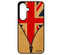 Coque Bois Drapeau Union Jack Angleterre Anglais A17 4G 5G Silicone Basket Pas Cher de Protection United Kingdom jo pour Samsung Galaxy