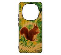 Coque Bois Ecureuil 14 Pro+ Plus 5g /Redmi Note 14 Pro Silicone Mandala Mignon Smartphone Texture Housse Portable Design Vert Pour Xiaomi