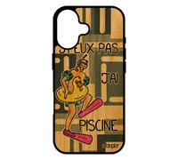 Coque Bois J'peux Pas J'ai Piscine Pour Iphone 17 Silicone Rigide Vacances Noir Natation Sport Motif Comique Humoristique Vrai