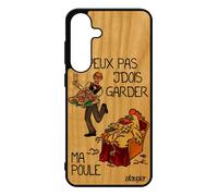 Coque Bois J'peux Pas J'dois Garder Ma Poule Antichoc Pour S25+ Plus Silicone Rouge Coq Humour Case De Made In France Pour Samsung Galaxy