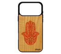 Coque bois main de fatma de protection pour iPhone 17 pro max silicone cover mobile fatima fille ¿il orange housse souple symbole