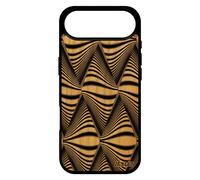 Coque Bois Naturel Pour Iphone 17 Air Silicone Illusion D'optique Vague Losange Gel Mirage Rigide Portable Noir Effet Triangle
