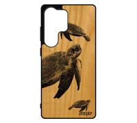 Coque Bois Pour Galaxy S25 Ultra Silicone Tortue Fr¿Ne Nature De Mer Marin Gris Gel Luth Portable Animal Design Smartphone Pour Samsung