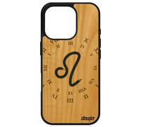 Coque Bois Pour Iphone 16 Pro Silicone Signe Lion Horloge Etui Astrologique Du Zodiaque Univers Bleu Horoscope Avenir Smartphone De Apple