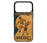 Coque Bois Pour Iphone 17 Pro Max Silicone Humour J'peux Pas J'ai Handball Humoristique Texte Hand Portable Rigide Comique Bleu De