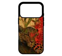 Coque Bois Pour Iphone 17 Pro Silicone Leopard Guepard Jaguar Rouge Felin Afrique Design Souple Mobile Noir Portable Telephone De