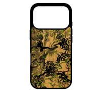 Coque Bois Pour Iphone 17 Pro Silicone Marbre Effet Forme Fond Fait Main Peinture Design Motif Ondul¿ Mobile Etui Portable Vert De