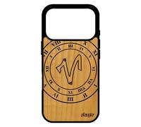 Coque bois pour iPhone 17 pro silicone Signe astrologique belier ascendant Noir horloge du zodiaque etui univers mobile design