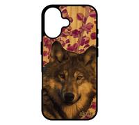 Coque Bois Pour Iphone 17 Silicone Loup Antichoc Alpha Etui Plante Nature Predateur Louve Animaux Rigide Telephone Rose Lupus