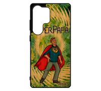 Coque Bois Pour S25 Ultra Silicone Super Papa Noir Telephone Portable Texte Rigide Drole Vert Bd Naissance Fille P¿Re Pour Samsung Galaxy