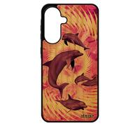 Coque Bois Pour Samsung A56 5g Silicone Dauphin 4g Marsouin Ocean Etui Mandala Design Pas Cher Mer Case Texture Rose Marin Animal Pour Galaxy