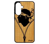 Coque Bois Pour Samsung A56 5g Silicone Drapeau Corse Foot Etui Mobile Football Corsica Telephone Unique Noir Basket Sm-A566b/Ds Pour Galaxy