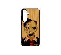 Coque bois pour Samsung S24 FE silicone mort vivant housse Orange smartphone dessin revenant horreur noir fin du monde zombie pour galaxy
