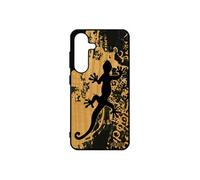 Coque bois pour Samsung S25 silicone salamandre personnalisé TPU lezard garçon housse case telephone animaux unique inscription de pour galaxy