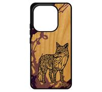 Coque Bois Redmi Note 14 4g Europe Silicone Renard Tribal Portable Motif Cadeau De Noel Mobile Peinture Goupil Azteque Souple Pour Xiaomi