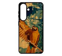 Coque Bois S26+ Plus Silicone Perroquet Exotique SM-S947B/DS Telephone frêne Bleu Etui Animaux Tropical Oiseau Housse pour Samsung Galaxy