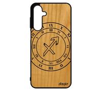 Coque Bois Silicone A16 4g 5g Signe Astrologique Sagittaire Galaxie Sid¿Rale Horloge Du Zodiaque Horoscope Motif Noir Pour Samsung Galaxy