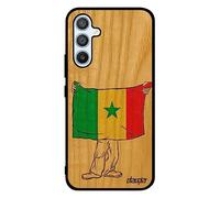 Coque Bois Silicone A54 Drapeau Senegal senegalais Etui Foot de Protection Gel Football Basket jo Can Made in France pour Samsung Galaxy