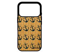 Coque Bois Silicone Ancre Pour Iphone 17 Pro Tatouage Portable Homme Case Telephone Mobile Bleu Design Marine Fr¿Ne Marini¿Re Ocean