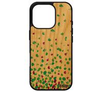 Coque Bois Silicone Confettis Pois Pour Iphone 16 Pro Personnalisé Design Motif Effet Petales Fait Main Romantique Gel Vert Fond De Apple