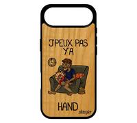 Coque Bois Silicone J'peux Pas Y'a Handball Pour Iphone 17 Air Comique Hand Telephone Supporter Jpeux Texte Gris Humour Portable De
