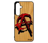 Coque Bois Silicone Pour Galaxy S24 Fe Anarchie Tpu Gothique Revolution Hardrock Anarchiste Rigide Femme Housse Ni Dieu Ni Maitre Pour Samsung