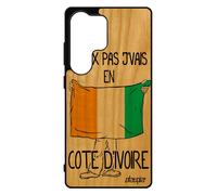 Coque Bois Silicone Pour Galaxy S25 Ultra J'peux Pas J'vais En Cote D'ivoire Telephone Personnalis¿ Humour Coupe Du Monde Foot De Pour Samsung