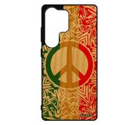 Coque Bois Silicone Pour Galaxy S25 Ultra Peace And Love Original Jamaique Paix Et Amour & Rasta Garcon Reggae Gel Jaune Mandala Pour Samsung