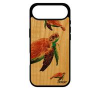 Coque Bois Silicone Pour Iphone 17 Air Tortue Animaux Portable Original Design Animal Ocean Geante 4g Nature Peinture Marine Noir