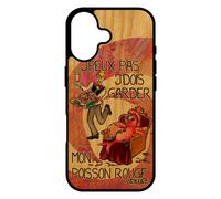 Coque Bois Silicone Pour Iphone 17 J'peux Pas J'dois Garder Mon Poisson Rouge Mobile Drole Humour Rose Jpeux De Protection Je