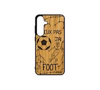 Coque bois silicone pour S25+ Plus j'peux pas j'ai foot humoristique humour bd SM-S936B/DS football coupe du monde de pour Samsung galaxy