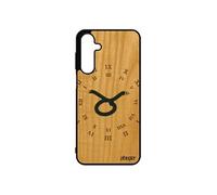 Coque bois silicone pour Samsung A16 4G 5G Signe taureau du zodiaque horoscope personnalisé etui telephone univers Bleu horloge de pour galaxy