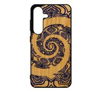 Coque Bois Silicone Pour Samsung S25 Mandala Indien Etui Bleu Tibetain Femme Bumper 5g Personnalis¿ Effet 3d Fleur Fantaisie Pour Galaxy