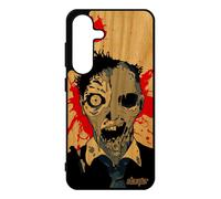 Coque Bois Silicone Pour Samsung S25 Zombie Squelette Cover Homme Bleu Mort Vivant Fantome De Protection Eclaboussure Horreur Pour Galaxy