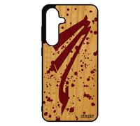 Coque Bois Silicone S24 Fe Signe Du Zodiaque Scorpion Astrologique Tache D'encre Rouge Calligraphie Rigide Case Femme Pour Samsung Galaxy