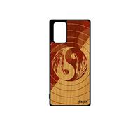 Coque bois silicone Yin et Yang Note 20 telephone dessin rond femme yoga etui personnalisé art couleur made in France Samsung galaxy