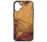 Coque Bois Veritable Océan Pour Iphone 16+ Plus Silicone Peinture Souple Portable Telephone Violet Rigide Plantes Marines Original Apple