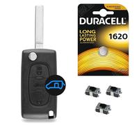 Coque/Boitier Plip Clé Télécommande pour Peugeot Partner • Expert • Bipper • Tepee + Switch + Pile CR1620 - Kit iRace Keys®