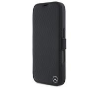 Coque Bookcase iPhone 16 Pro Max CG Mobile Cuir Véritable Noir/Argent